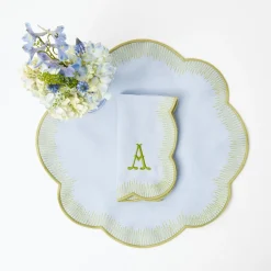 Mrs. Alice Placemats|Alathea Blue & Green Linen Placemats (Set Of 4)