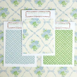 Mrs. Alice Serena Fresson Fabrics|Alice's Bouquet Fabric (Blue)