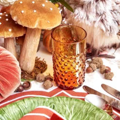 Mrs. Alice Jugs|Amber Hobnail Jug And Glasses (Set Of 6)