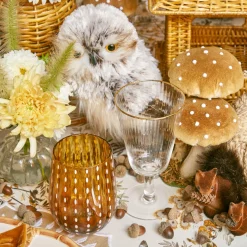 Mrs. Alice Glasses|Amber Speckle Water Glasses