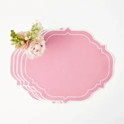 Mrs. Alice Table Linen Sets|Amelie Pink Placemats & Napkins (Set Of 4)