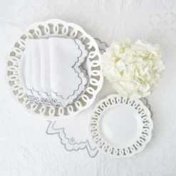 Mrs. Alice Tablecloths|Applique White Tablecloth