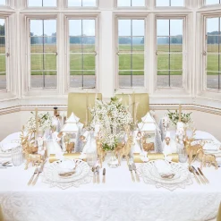 Mrs. Alice Tablecloths|Applique White Tablecloth