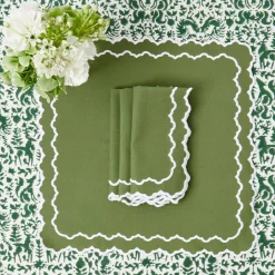 Mrs. Alice Napkins|Beatrice Forest Green Napkins (Set Of 4)