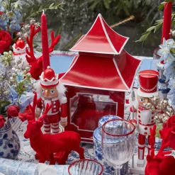 Mrs. Alice Candle Holders|Berry Red Pagoda Lantern