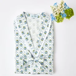 Mrs. Alice Aprons & Robes|Blue Bouquet Dressing Gown