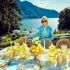 Mrs. Alice Crockery Sets|Blue Coral Dinner & Starter Plates (Set Of 8)