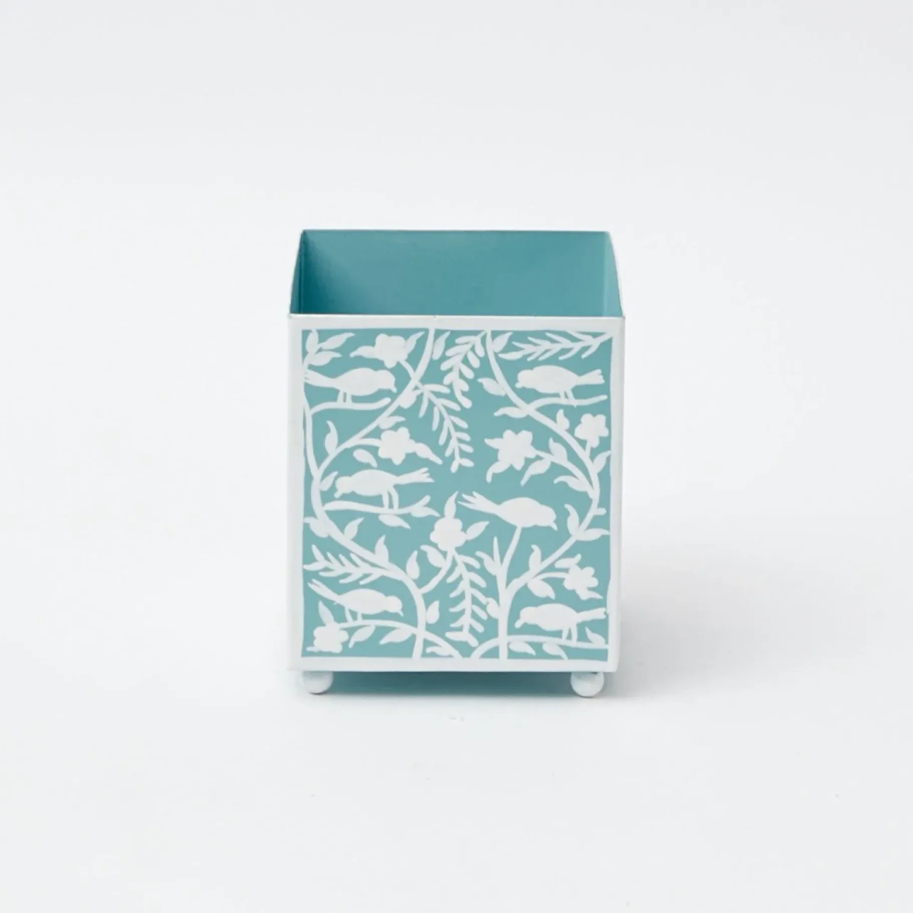 Mrs. Alice Tissue Boxes|Blue Floral Tole Tissue Box