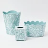 Mrs. Alice Tissue Boxes|Blue Floral Toleware Set