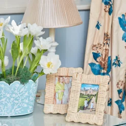 Mrs. Alice Tissue Boxes|Blue Floral Toleware Set