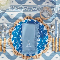 Mrs. Alice Napkins|Blue Fringe Napkins (Set Of 4)