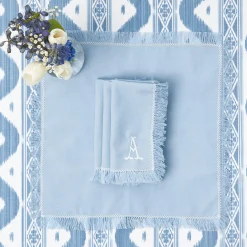 Mrs. Alice Napkins|Blue Fringe Napkins (Set Of 4)