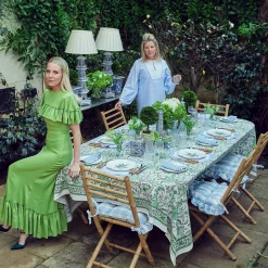 Mrs. Alice Cushions|Blue Gingham Ruffle Seat Pad Cushion