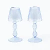 Mrs. Alice Candle Holders|Blue Glass Lantern Tea Light Holder (Pair) - 18 Cm