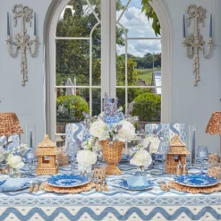 Mrs. Alice Candle Holders|Blue Glass Lantern Tea Light Holder (Pair) - 18 Cm