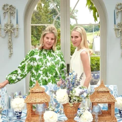 Mrs. Alice Candle Holders|Blue Glass Lantern Tea Light Holder Set