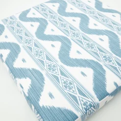 Mrs. Alice Cushions|Blue Ikat Seat Pad Cushion