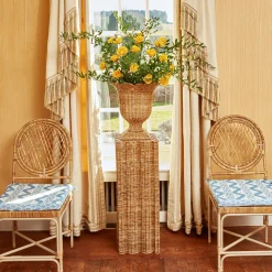 Mrs. Alice Cushions|Blue Ikat Seat Pad Cushion