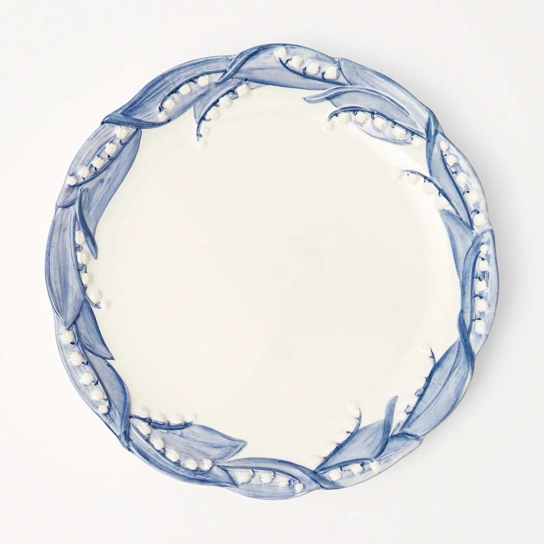 Mrs. Alice Crockery Sets|Blue Lily Of The Valley Dinner & Starter Plates (Set Of 8)