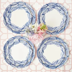 Mrs. Alice Dinner Plates|Blue Lily Of The Valley Dinner & Starter Plates (Set Of 8)