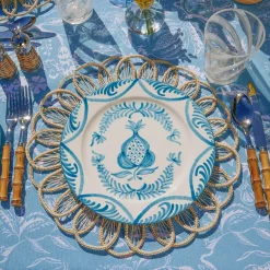 Mrs. Alice Dinner Plates|Blue Melograno Dinner & Starter Plates (Set Of 8)