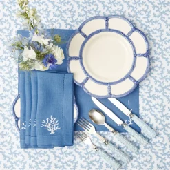 Mrs. Alice Bamboo Crockery|Blue Petal Bamboo Dinner Plate