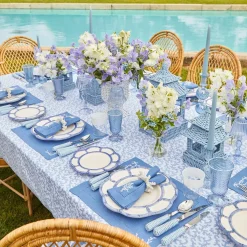 Mrs. Alice Bamboo Crockery|Blue Petal Bamboo Dinner Plate