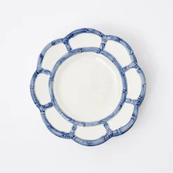 Mrs. Alice Dinner Plates|Blue Petal Bamboo Dinner & Starter Plates (Set Of 8)