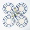 Mrs. Alice Bamboo Crockery|Blue Petal Bamboo Dinner & Starter Plates (Set Of 8)