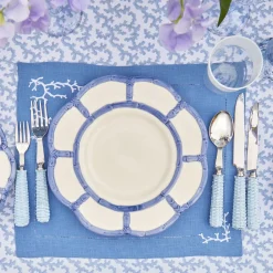 Mrs. Alice Dinner Plates|Blue Petal Bamboo Dinner Plate