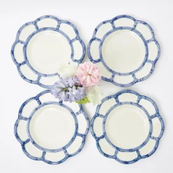 Mrs. Alice Bamboo Crockery|Blue Petal Bamboo Starter Plate (Set Of 4)
