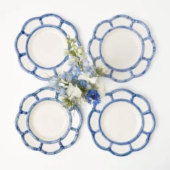Mrs. Alice Crockery Sets|Blue Petal Bamboo Starter Plate (Set Of 4)