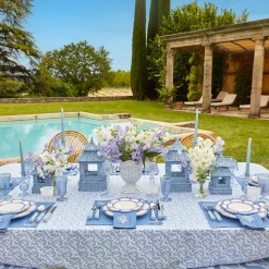 Mrs. Alice Starter Plates|Blue Petal Bamboo Starter Plate (Set Of 4)