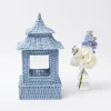 Mrs. Alice Candle Holders|Blue Rattan Pagoda Lantern