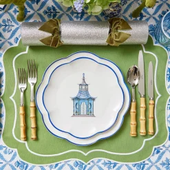 Mrs. Alice Starter Plates|Blue Scalloped Pagoda Starter Plate