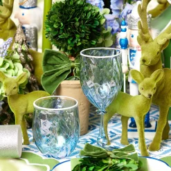 Mrs. Alice Glasses|Blue Swirl Water Glasses With White Rim (Set Of 4)