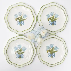 Mrs. Alice Starter Plates|Blue Tulip Dinner & Starter Plates (Set Of 8)