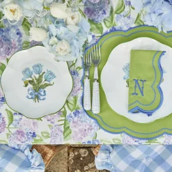 Mrs. Alice Starter Plates|Blue Tulip Dinner & Starter Plates (Set Of 8)