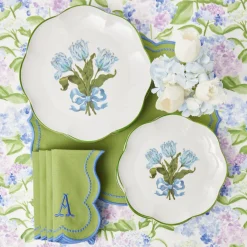 Mrs. Alice Starter Plates|Blue Tulip Dinner & Starter Plates (Set Of 8)