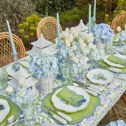 Mrs. Alice Crockery Sets|Blue Tulip Dinner & Starter Plates (Set Of 8)