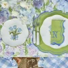 Mrs. Alice Dinner Plates|Blue Tulip Dinner & Starter Plates (Set Of 8)
