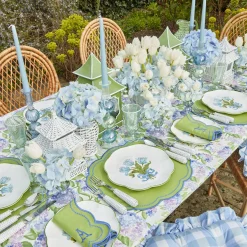 Mrs. Alice Crockery Sets|Blue Tulip Dinner Plates (Set Of 4)