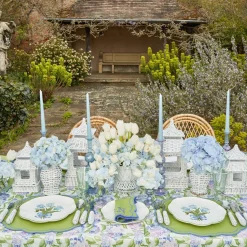 Mrs. Alice Crockery Sets|Blue Tulip Dinner Plates (Set Of 4)