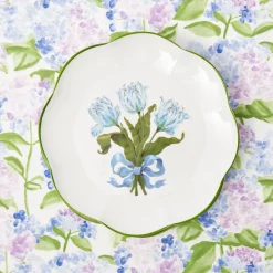 Mrs. Alice Crockery Sets|Blue Tulip Dinner Plates (Set Of 4)
