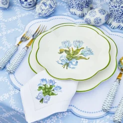 Mrs. Alice Starter Plates|Blue Tulip Starter Plates (Set Of 4)