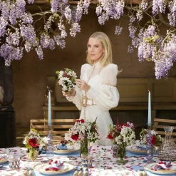 Mrs. Alice Napkins|Blue With Red Scallop Napkins (Set Of 4)