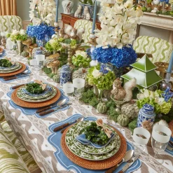 Mrs. Alice Placemats|Brown Rattan Charger Plates (Set Of 4)