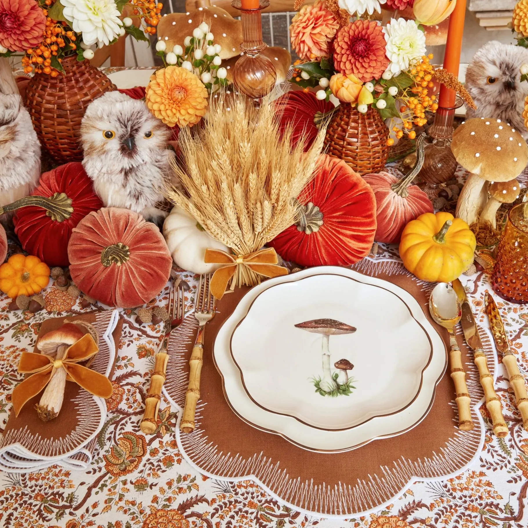 Mrs. Alice Rattan Tableware|Burnt Rattan Vase (Set Of 3)