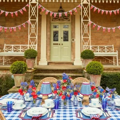 Mrs. Alice Placemats|Camilla Blue & Red Linen Placemats (Set Of 4)