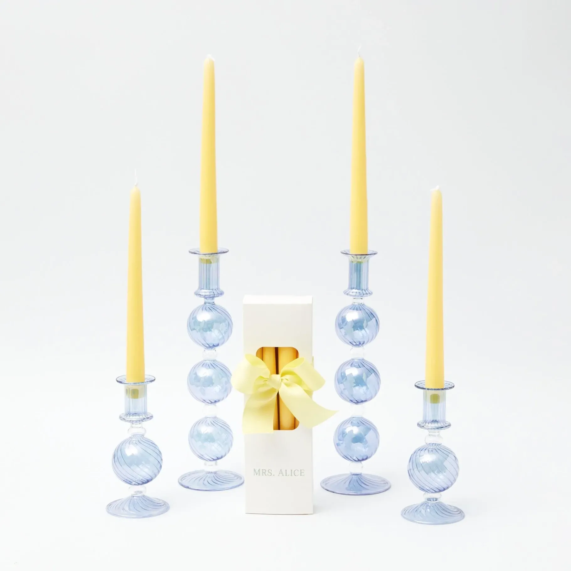 Mrs. Alice Candle Holders|Camille Azure Candle Set (Yellow)